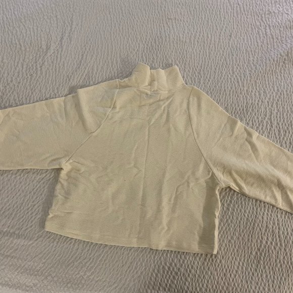 Madewell Texture & Thread Long-Sleeve Mockneck Top in Cream M NWT $59.50 K1826 - Picture 7 of 8